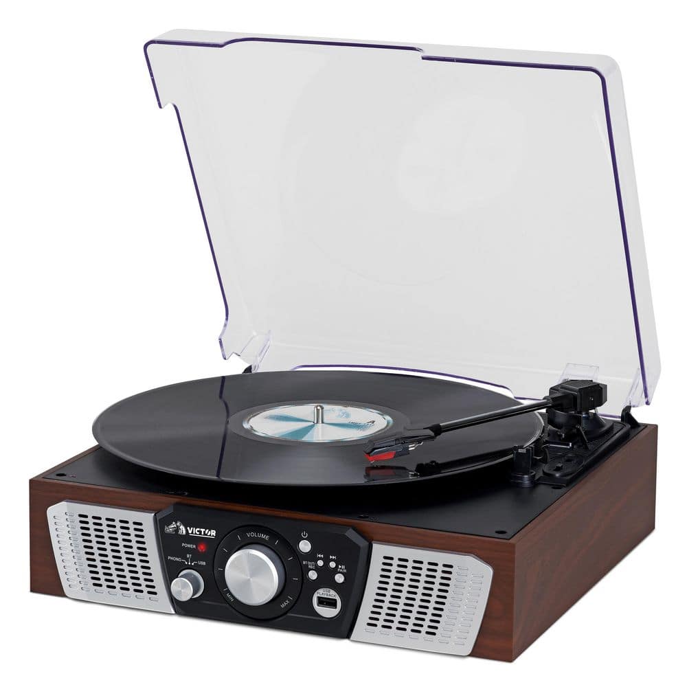 Victor Lakeshore 5-in-1 Turntable with Bluetooth System -Espresso -  VHRP-1100-ES