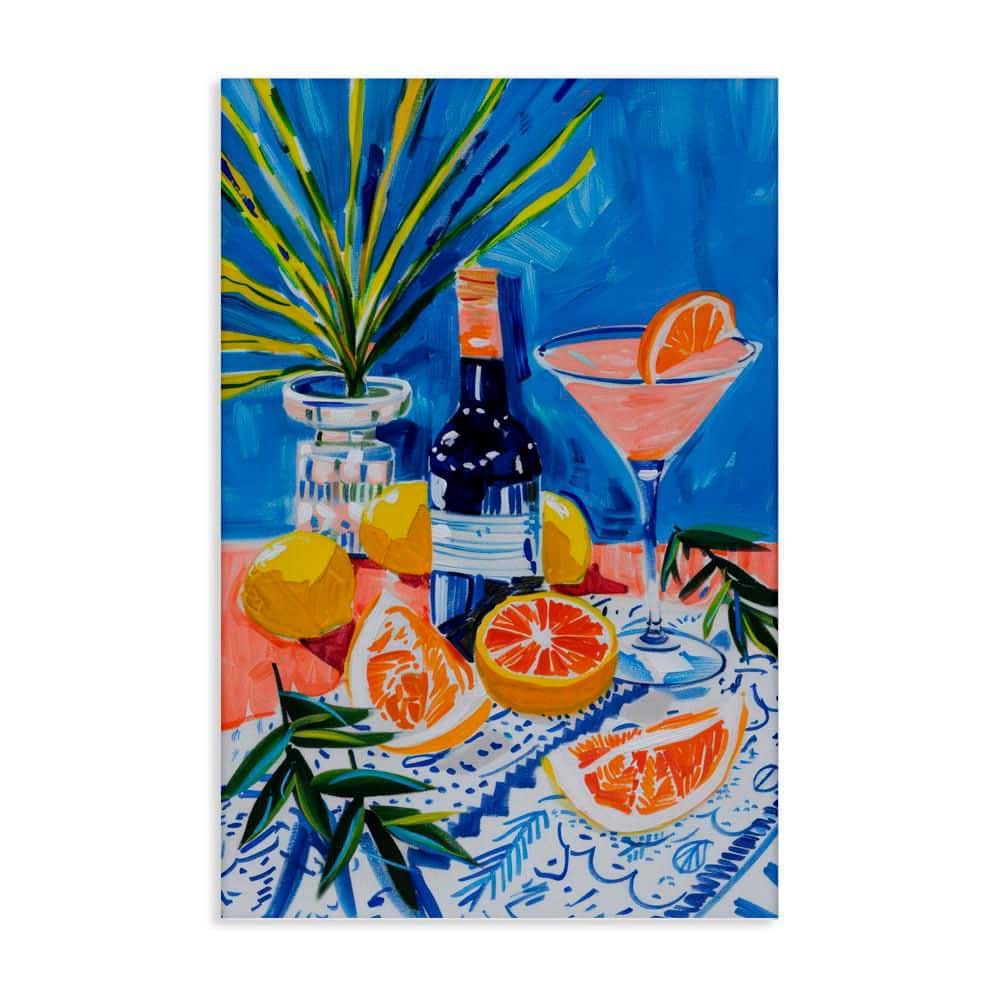 Wine Bottle and Citrus by LSR Design Studio Unframed Food Graphic Art Print 30 in. x 20 in. price history on PriceWatchPro
