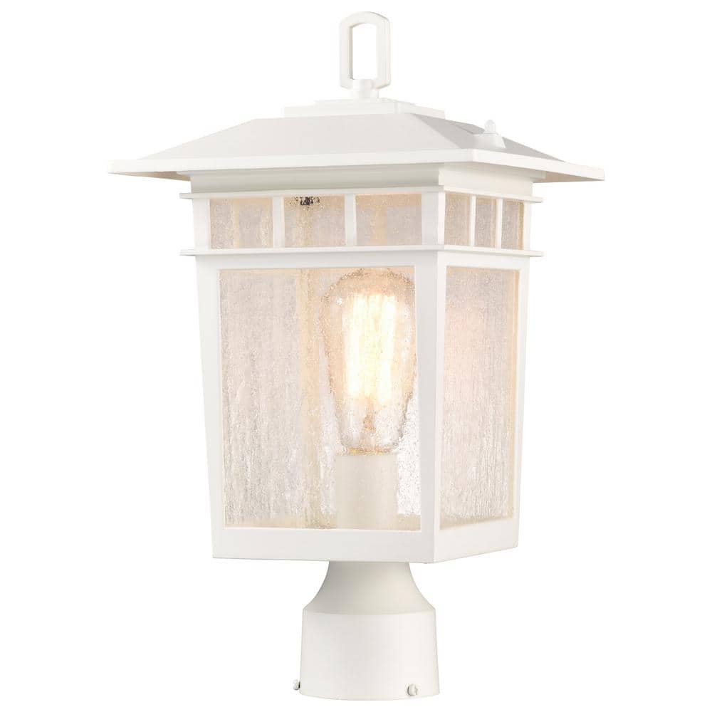 Cove Neck 1-Light White Aluminum Hardwired Outdoor Weather Resistant Post Light Set with No Bulbs Included price history on PriceWatchPro
