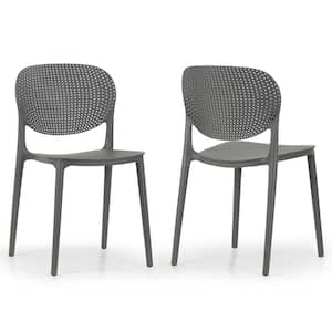 Balin Gray Plastic Dining Chairs Set of 2