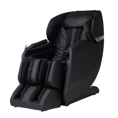 Hisho - Black Modern Synthetic Leather Heated Zero Gravity SL Track Deluxe Massage Chair
