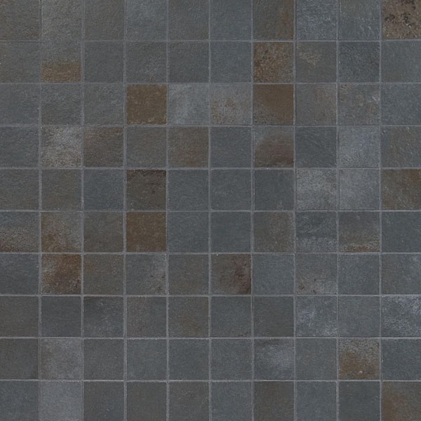 Ivy Hill Tile Angela Harris Fuller Black 11.81 in. x 11.81 in. Matte Porcelain Floor and Wall Mosaic Tile (0.96 sq. ft./Each)