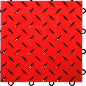 FlooringInc Nitro Pro Red 12 in. W x 12 in. L x 5/8 in.T Polypropylene Garage Flooring Tiles (40 Tiles/40 sq. ft.)