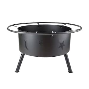 32 in.W X 26 in.H  Outdoor Iron Charcoal Black Fire Pit