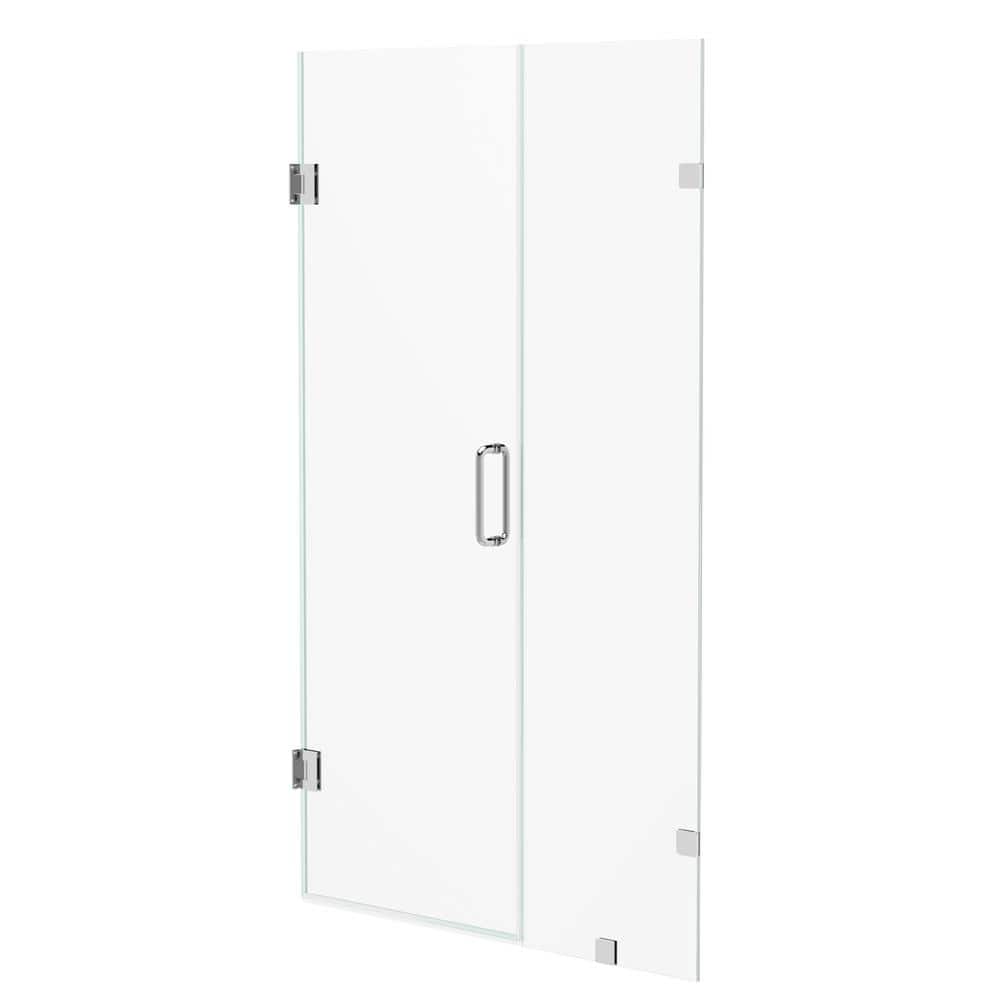 Nirvana 56.5 in. W x 76 in. H Frameless Hinged Shower Door in Brushed Nickel with 3/8 in. Clear Glass price history on PriceWatchPro