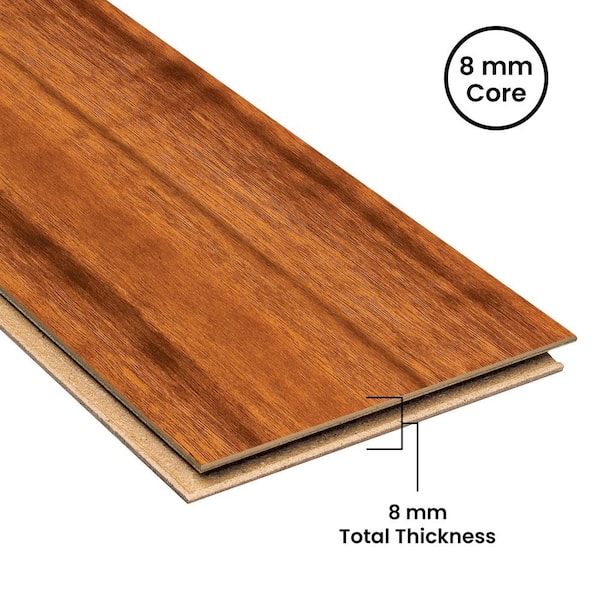 TrafficMaster Jatoba 8 mm T x 5.6 in. W Laminate Wood Flooring (18.7 sqft/case)