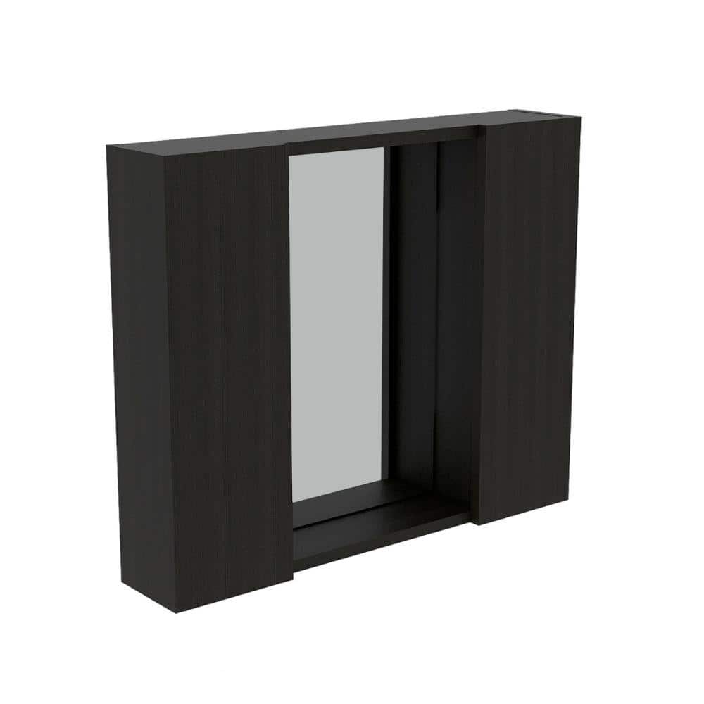 23.6 in. W x 19.5 in. H Black Rectangular Double Door Medicine Cabinet with Mirror price history on PriceWatchPro