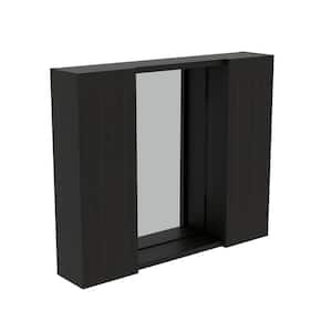 23.6 in. W x 19.5 in. H Black Rectangular Double Door Medicine Cabinet with Mirror