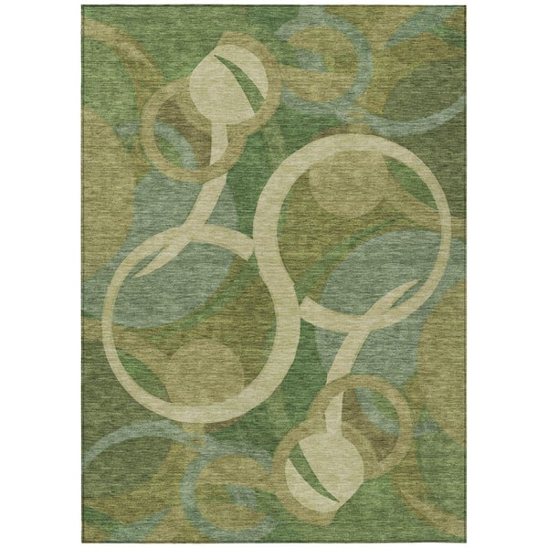 Chantille Machine Washable Indoor/Outdoor Abstract ACN2167 Green 9 ft. x 12 ft. Area Rug