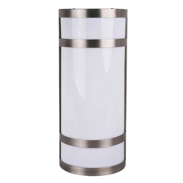 Unbranded 16 in. 1-Light Brushed Nickel LED Wall Sconce with White Acrylic Shade