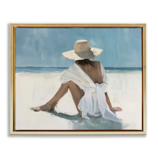 Ocean Dream Woman by Svetlana Aleynikova Gold Floater Frame People Graphic Art Print 25 in. x 31 in.