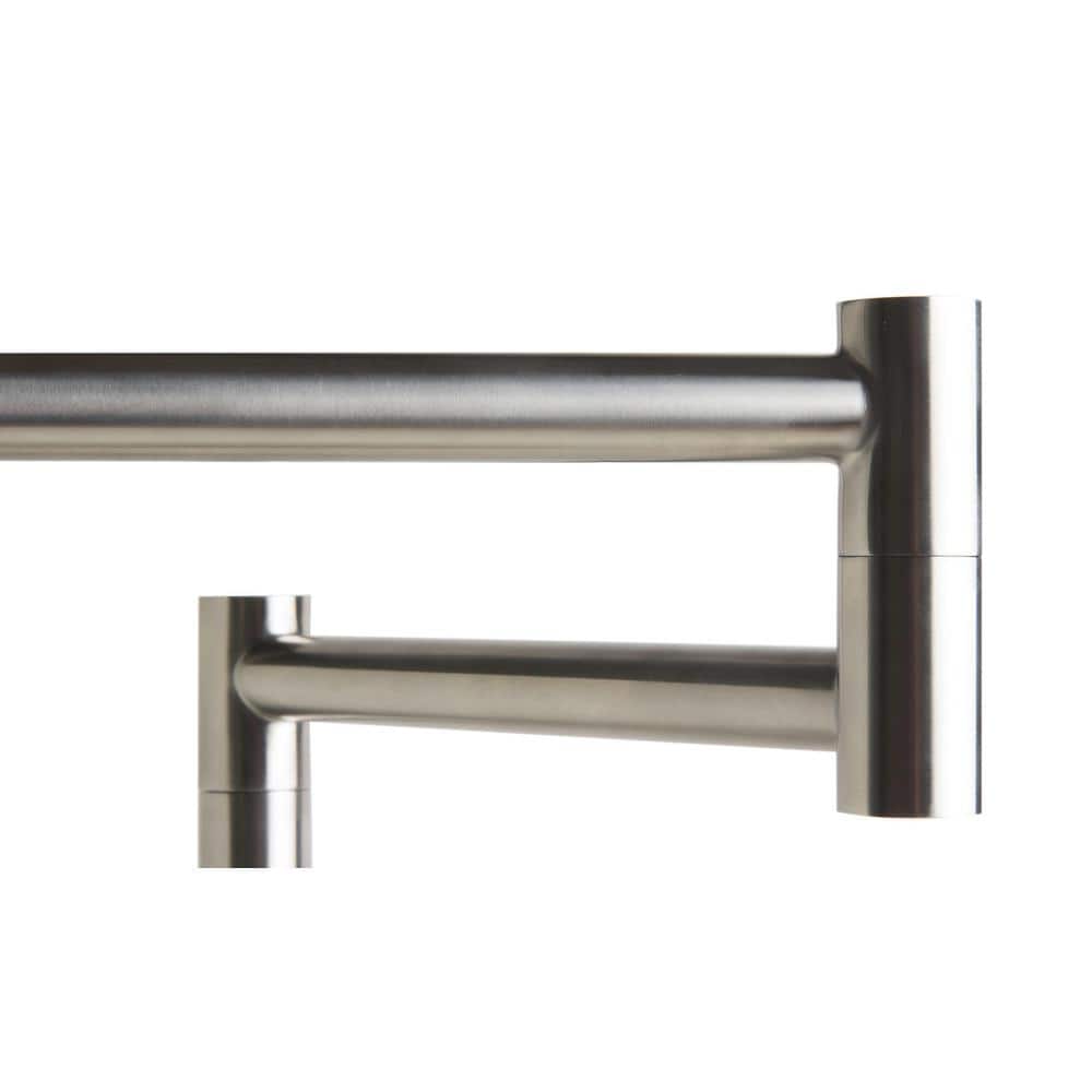 Brushed Stainless Steel Retractable Pot Filler Faucet
