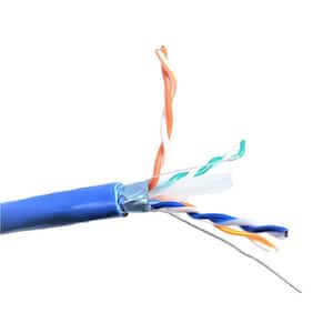 Micro Connectors 1000 ft. Blue Solid Shielded (STP) CAT6 Outdoor UV Resistant Bulk Ethernet Cable