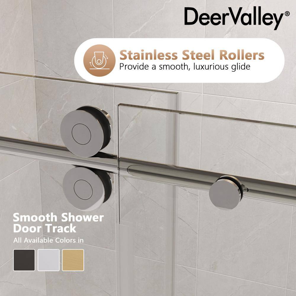 Concord 60" Frameless Sliding Shower Door with Chrome Finish