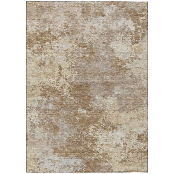 Chantille Machine Washable Indoor/Outdoor Abstract ACN2364 Brown 9 ft. x 12 ft. Area Rug