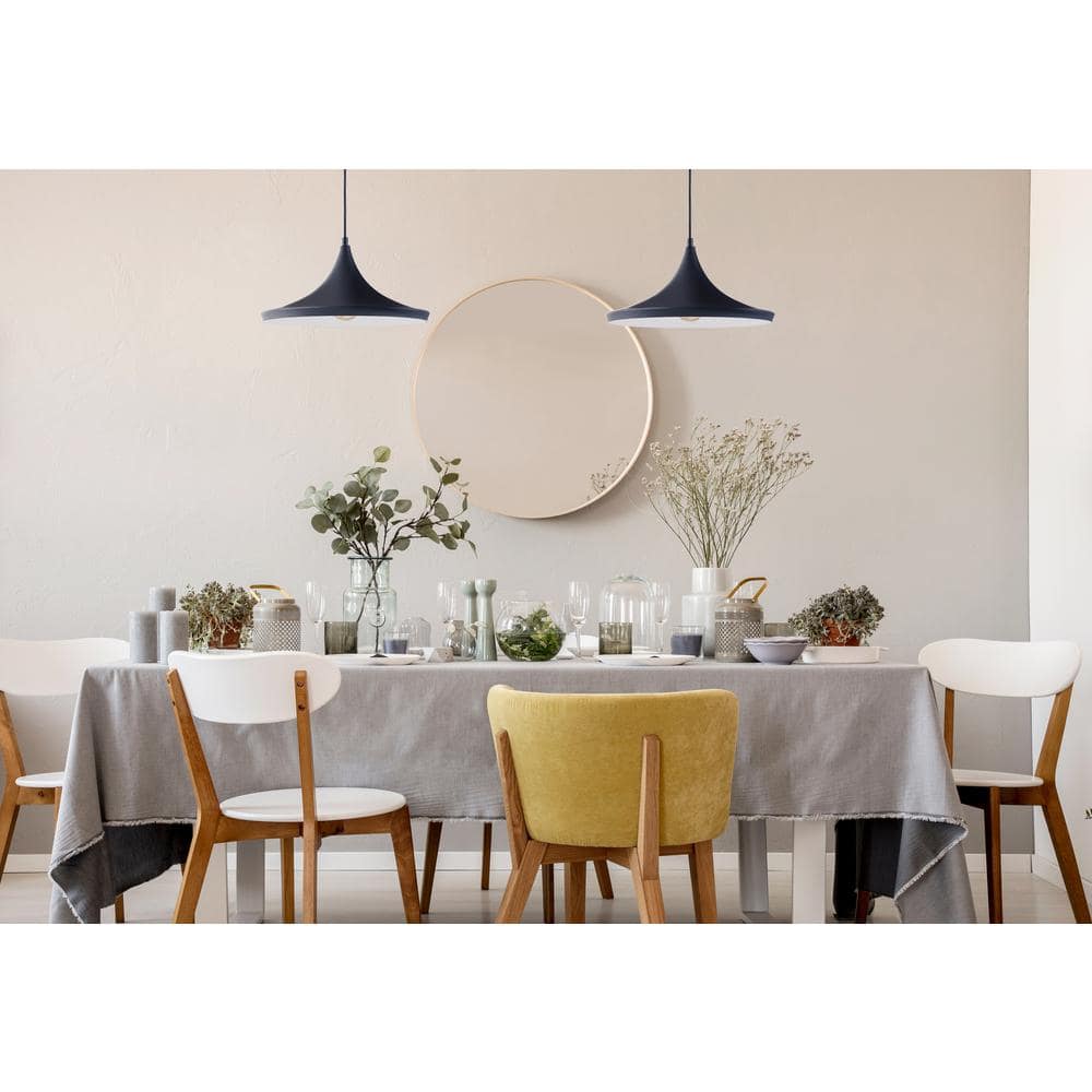 Black Aluminum Mini Drum Pendant Light