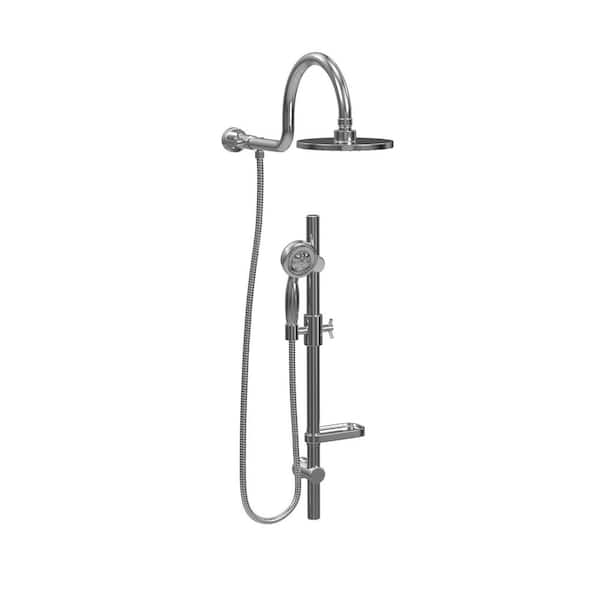 PULSE Showerspas AquaRain 5-Spray Retrofit Shower System with Hand Shower & Showerhead Combo & Wall Bar Shower Kit in Chrome