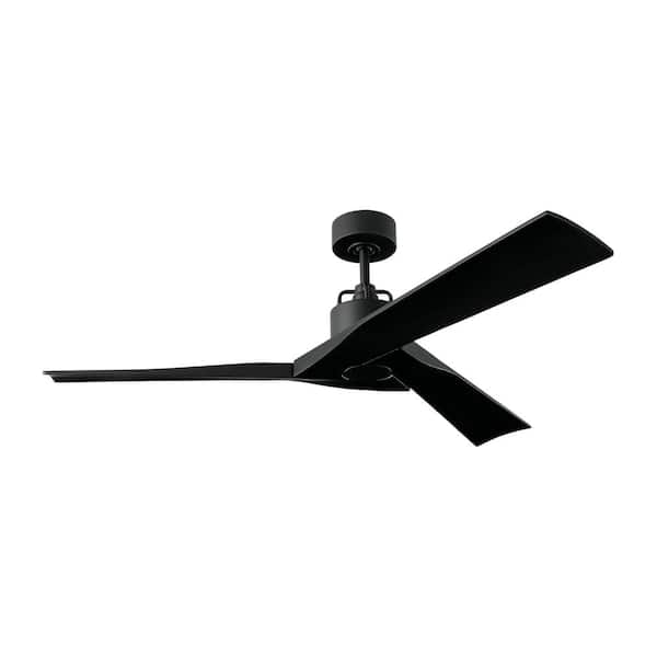 Generation Lighting Alma 52 in. Smart Home Matte Black Ceiling Fan with Matte Black Blades, DC Motor and Remote Control