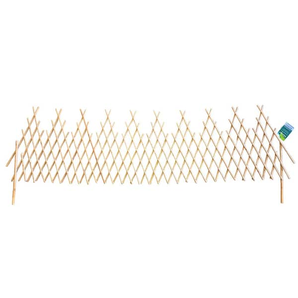 72 in. W x 14 in. H Picket Style Expandable Tan Carbonized Willow Wood Edging
