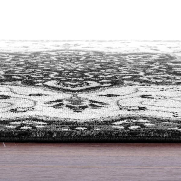 Traditional Medallion 8 ft. x 10 ft. Area Rug Black