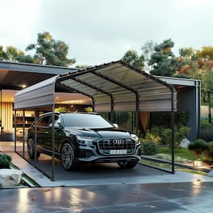 10 ft. W x 15 ft. D Galvanized Steel Carport Car Canopy Shelter