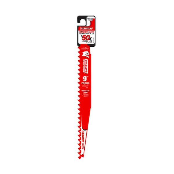 DIABLO - 9 in. 3 TPI Demo Demon Carbide Teeth Reciprocating Saw Blade for Pruning and Clean Wood