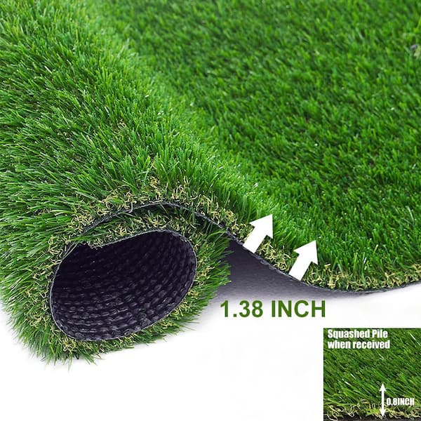 LITA Premium Deluxe 1.38 in. Pile Height 13 ft. W x Cut to Length Green Artificial Grass Turf