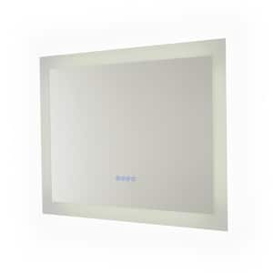 Melody 23.5 in. W x 31.5 in. H Frameless Rectangular LED Light Bathroom Vanity Mirror in Grey