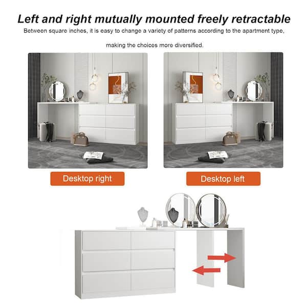 FUFU&GAGA 6-Drawer L-Shaped Chest of Drawers Cabinet with