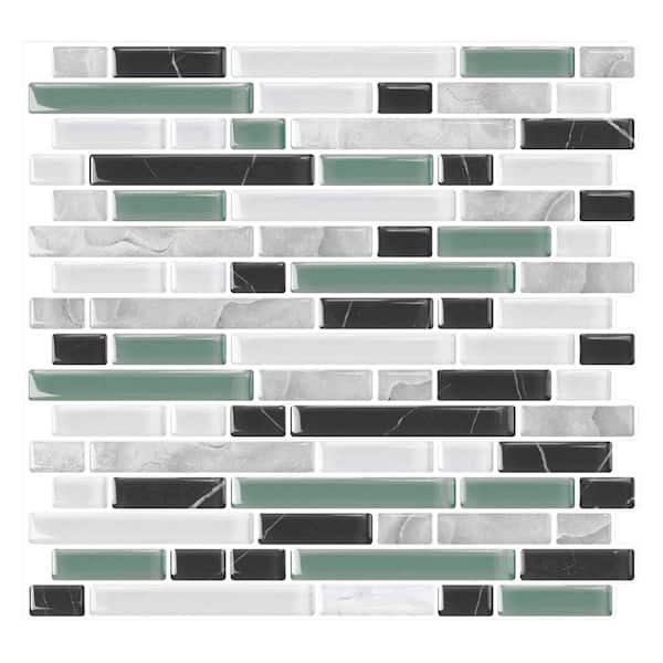 Yipscazo Vinyl Collection Seagreen 10 in. x 10 in. Vinyl Peel and Stick Tile (6.9 sq. ft./10-Sheets)