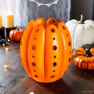 11 in. H Metal LED Pumpkin Lantern