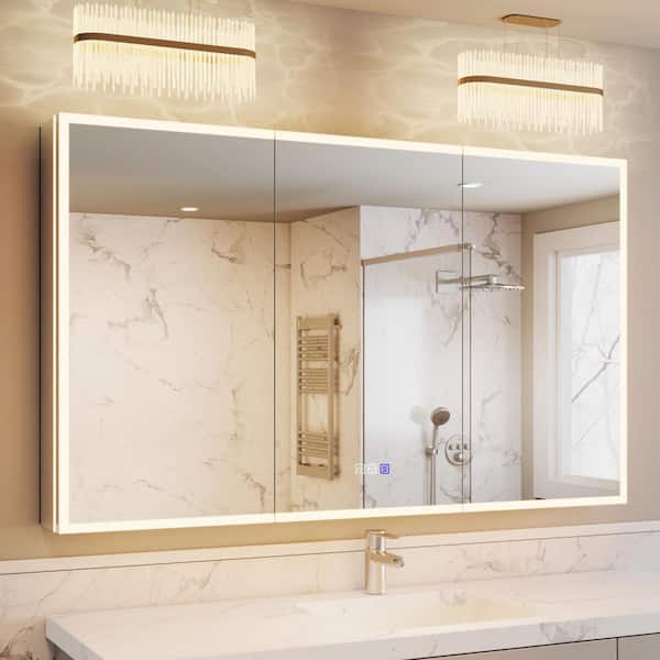 60 in. W x 36 in. H Rectangular Aluminum Medicine Cabinet with Mirror