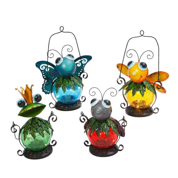 Gerson Asst Multicolor Solar Hanging Critters (Set of 4)