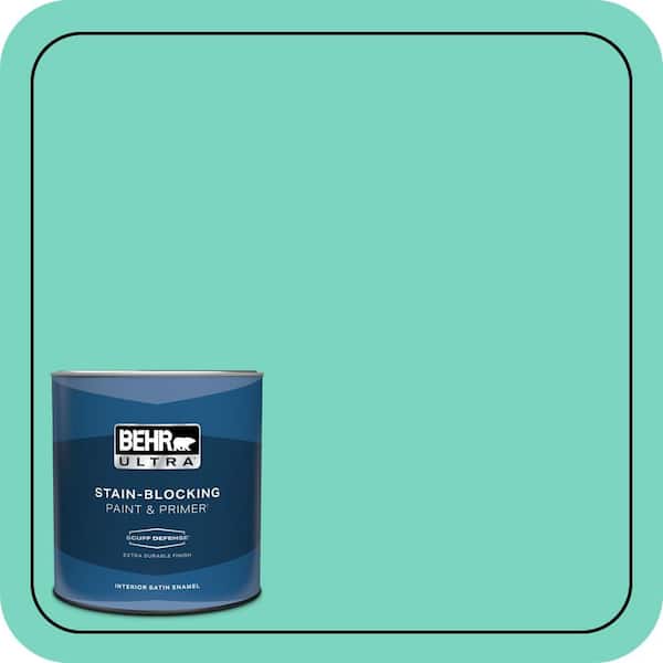 BEHR ULTRA 1 qt. #P430-3 Green Parakeet Extra Durable Satin Enamel Interior Paint & Primer
