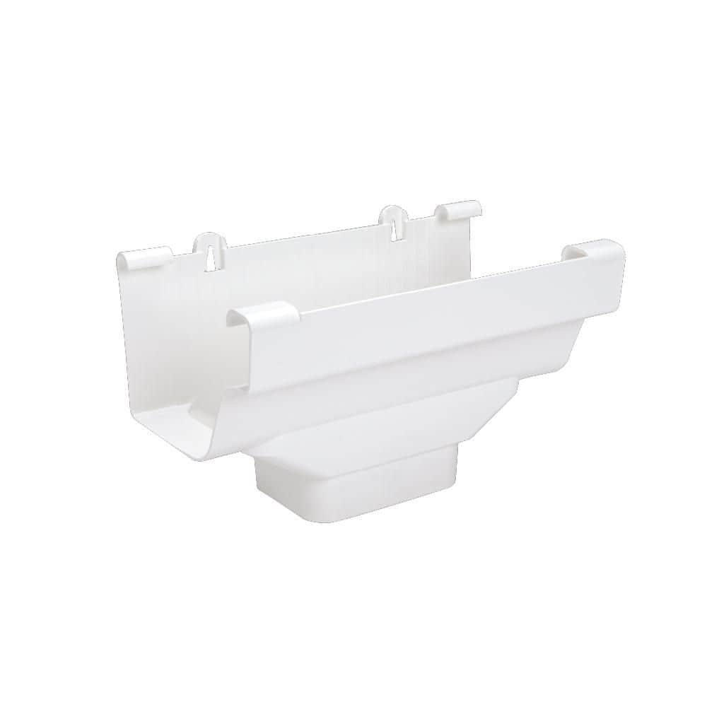 Amerimax Home Products 5 in. White Vinyl K-Style Gutter End with 3
