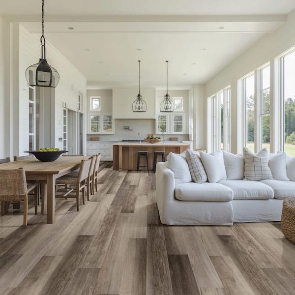 Oakhurst 12 MIL x 7 in. W x 60 in. Oak Look Waterproof Click Lock Vinyl Plank Flooring (26.72 sq. ft./Case)