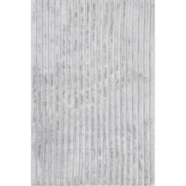 nuLOOM Kai Machine Washable Silver 8 ft. x 10 ft. Solid Area Rug