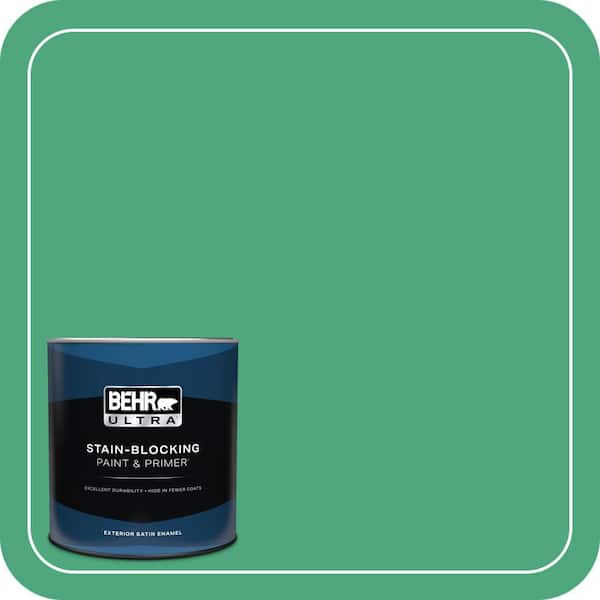 BEHR ULTRA 1 qt. #P420-5 Shamrock Green Satin Enamel Exterior Paint & Primer