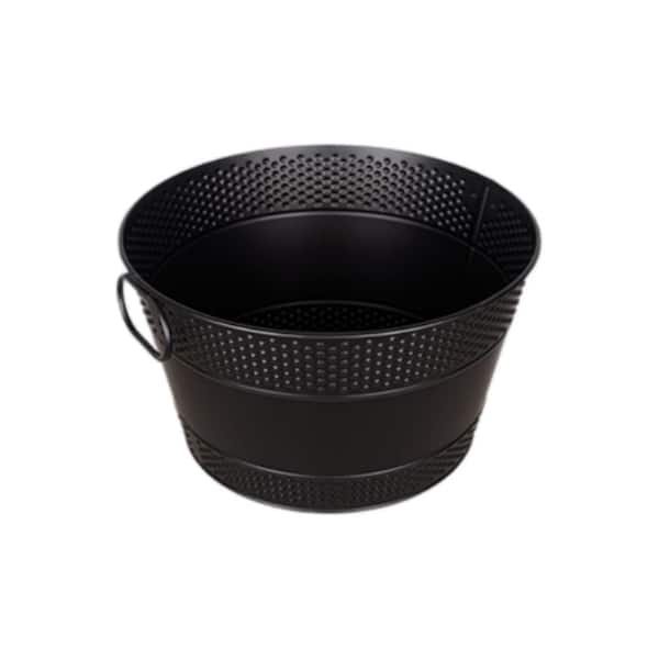 Decorative 13 in. Built-In Stainless Steel Black Beverage Tubs