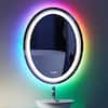 UPIKER 24 in. W x 32 in. H Oval Frameless LED Anti Fog Backlit and ...
