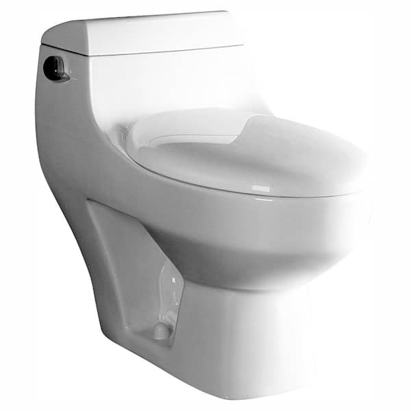 Ariel Platinum 1-Piece 1.28 GPF Single Flush Elongated Toilet in White, Seat Included