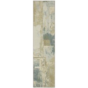 Fusion Neutral 2 ft. x 5 ft. Abstract Runner Area Rug
