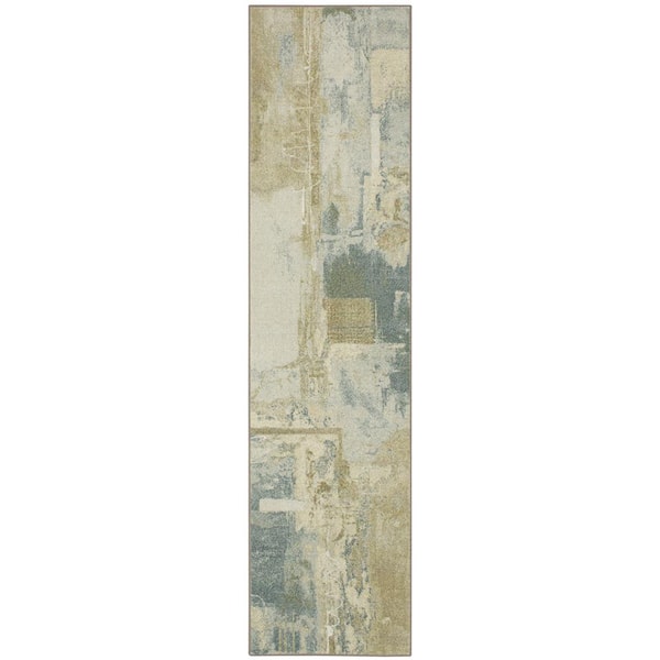 Mohawk Home Fusion Neutral 2 ft. x 5 ft. Abstract Runner Area Rug