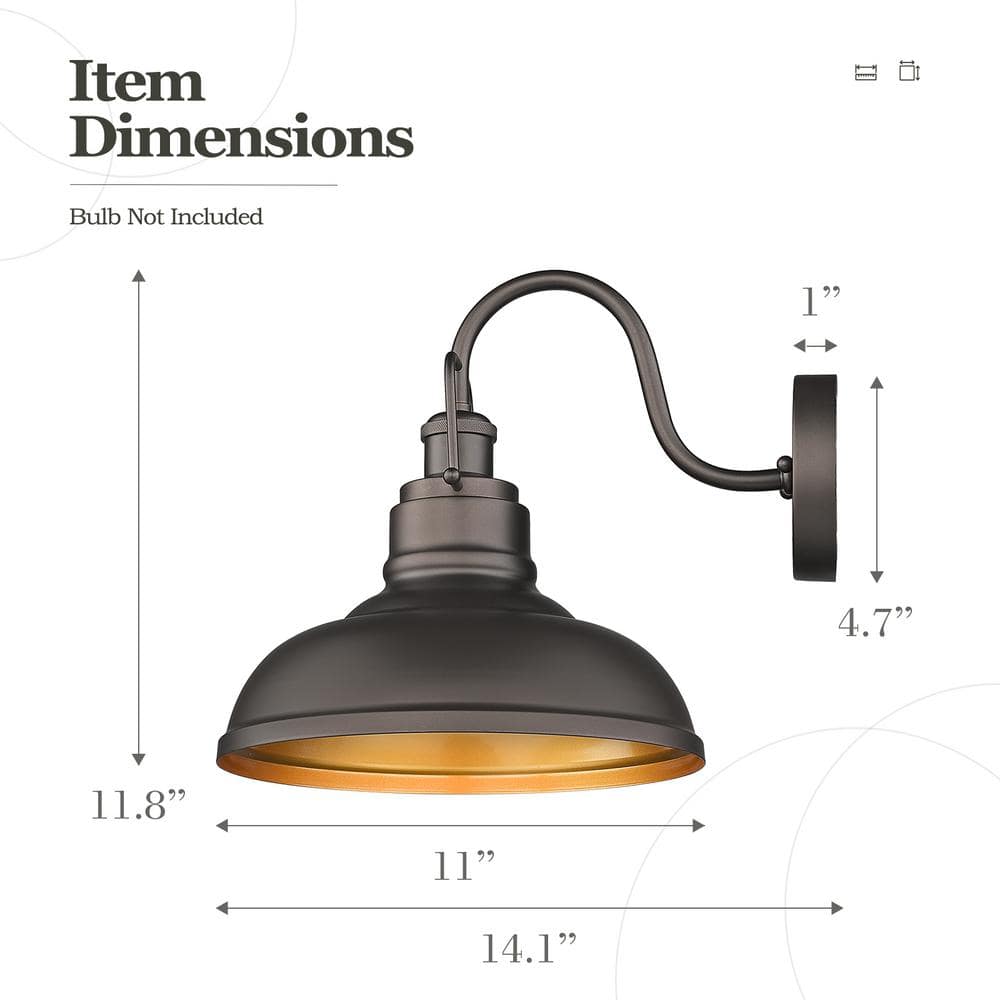 11" Oil Rubbed Bronze Gooseneck Barn Light Sconce