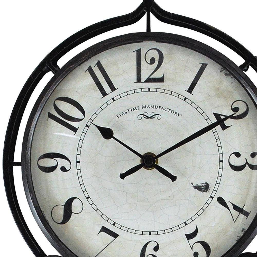 Harwick Black Wrought Iron Pendulum Wall Clock
