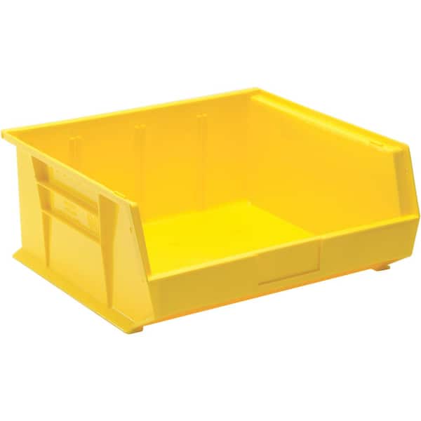QUANTUM STORAGE SYSTEMS Ultra Series Stack and Hang 8.9 Gal. Storage Bin in Yellow (6-Pack)