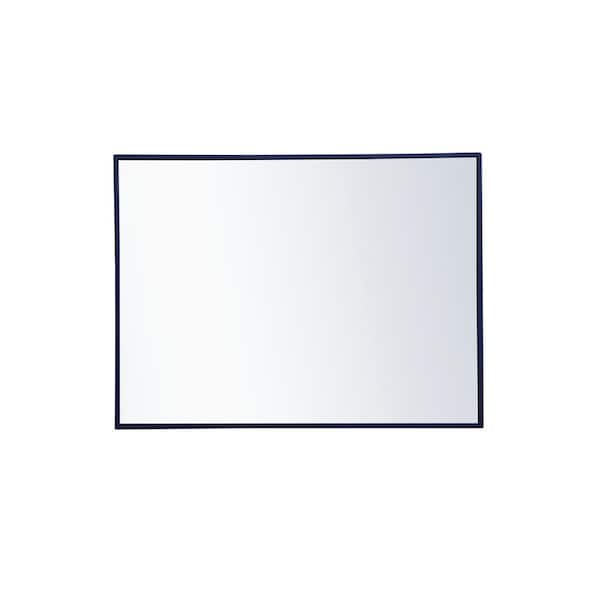 Unbranded Medium Rectangle Blue Modern Mirror (32 in. H x 24 in. W)