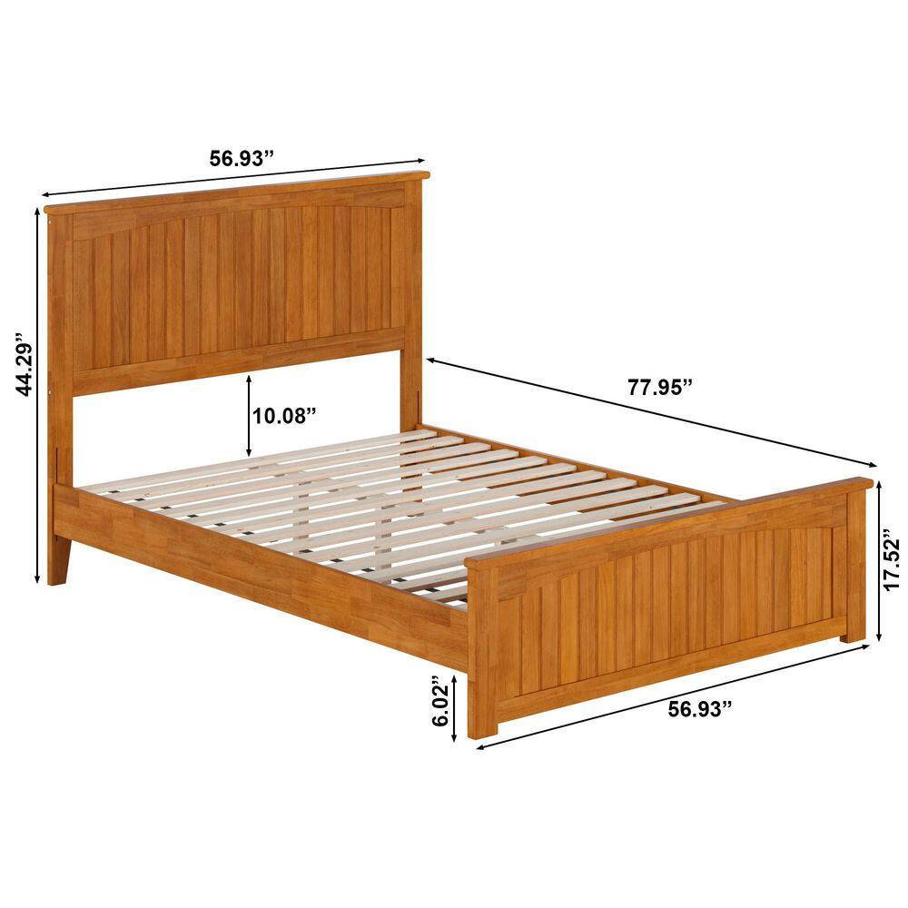 Naples Full Light Toffee Wood Platform Bed with Headboard and Slats