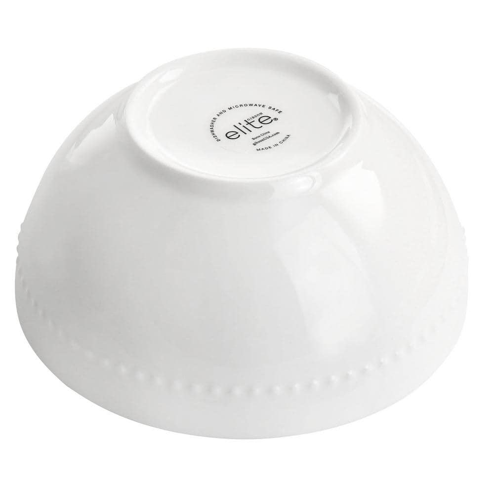 White Porcelain Embossed 16-Piece Dinnerware Set, Service for 4