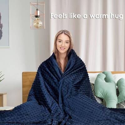 Blue Removable Super Soft Crystal 60 in. x 80 in. 20 lbs. Weighted Blanket